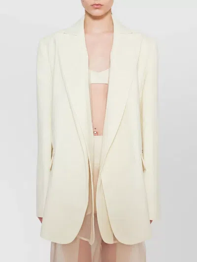 Sportmax Viscose Double-collar Blazer In Neutral