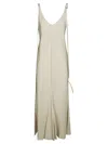 Sportmax Viscose Midi Dress With Adjustable Straps And Flared Silhouette In Gray