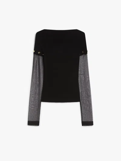Sportmax Viscose Tight-fitting Sweater In Black