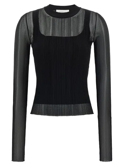 Sportmax Ribbed-knit Top In Black