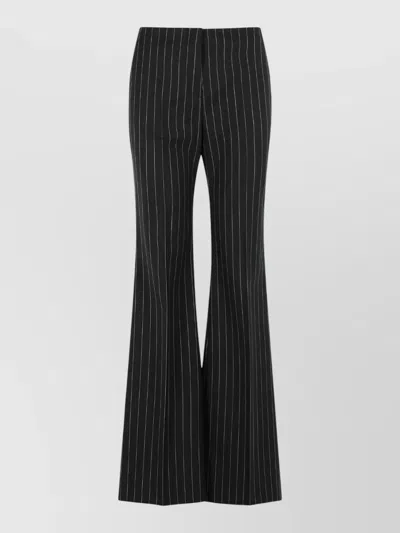 Sportmax Visino Virgin Wool Blend Pinstripe Trousers In Blue
