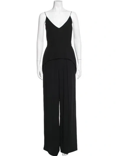 Pre-owned Sportmax V-neck Jumpsuit In Black