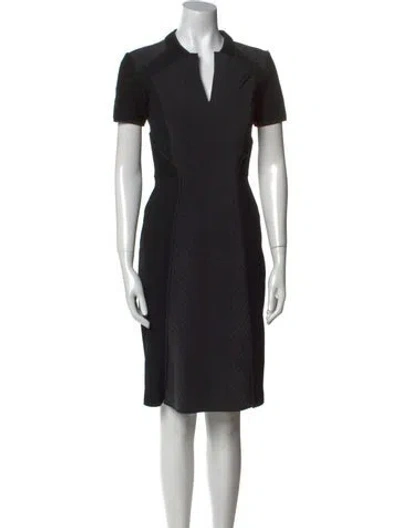 Pre-owned Sportmax V-neck Knee-length Dress In Black