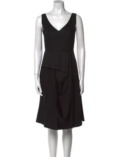 Pre-owned Sportmax V-neck Knee-length Dress In Multi
