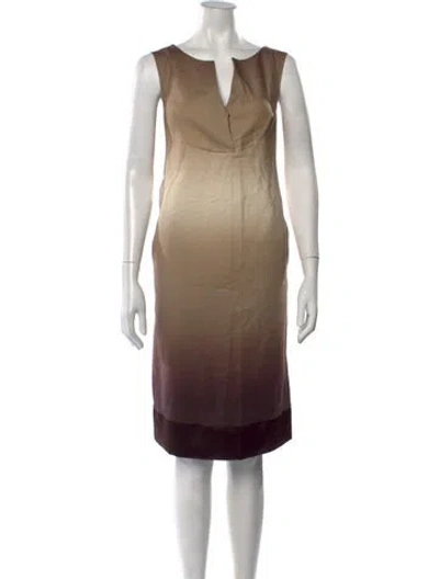 Pre-owned Sportmax V-neck Knee-length Dress In Neutrals
