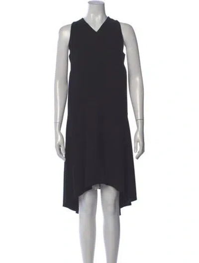 Pre-owned Sportmax V-neck Midi Length Dress In Gray