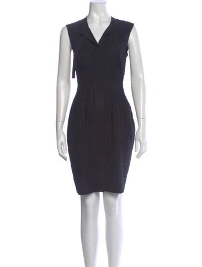 Pre-owned Sportmax V-neck Mini Dress In Blue
