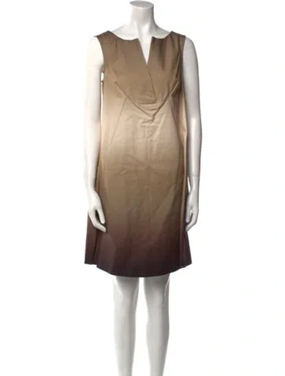 Pre-owned Sportmax V-neck Mini Dress W/ Tags In Neutral