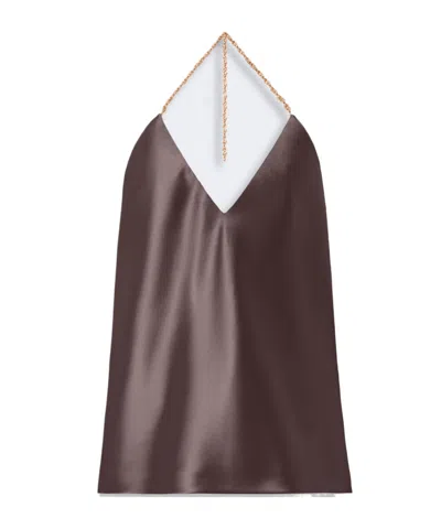 Sportmax V-neck Suspenders In Brown
