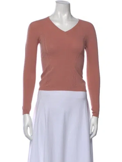 Pre-owned Sportmax V-neck Sweater In Pink