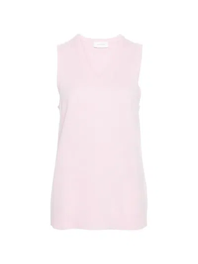 Sportmax Pink V-necked Wool Vest