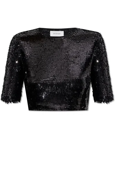 Sportmax Vongola Cropped T-shirt In Black