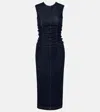 Sportmax Voto Cotton-blend Denim Midi Dress In Blue