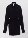Sportmax Waist Belt Long Sleeve Dress With Tie Detail