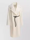 Sportmax Waist Belted Long Coat With Large Pockets In White