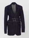 Sportmax Waist Belted Longline Jacket With Notched Lapels