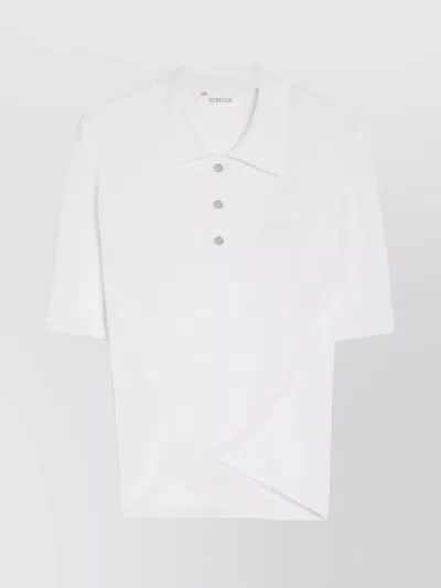 Sportmax Waist Cinch Polo Top In White