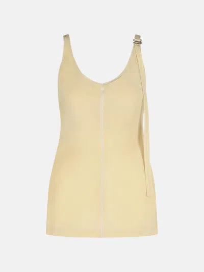 Sportmax 'waser' Beige Viscose Tank Top In White