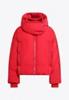 Sportmax Short Padded Jacket With High Collar And Horizontal Stitching In Red