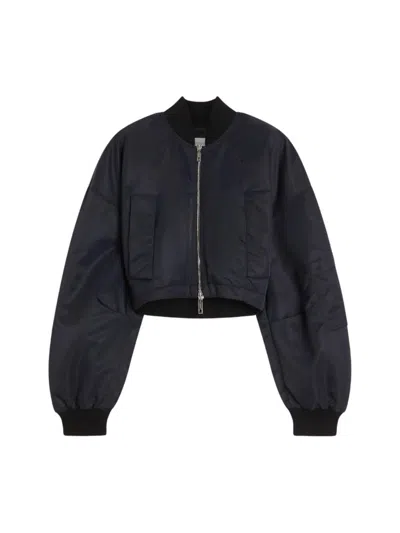 SPORTMAX WATER-REPELLENT TWILL BOMBER JACKET - BLACK
