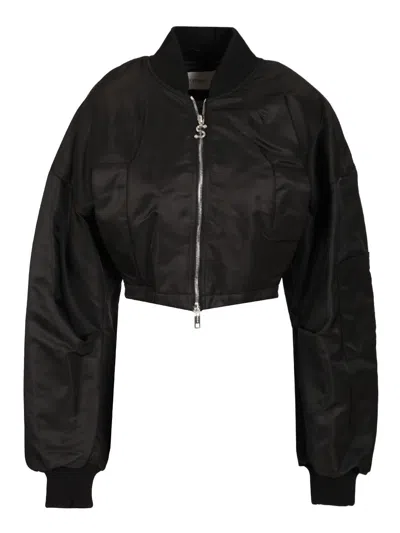 Sportmax Water-repellent Twill Bomber Jacket Jackets Black