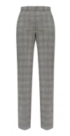 Sportmax Weekend Max Mara Batun Checked Straight Leg Pants In Bianco E Nero