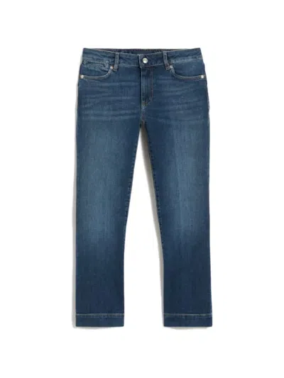 Sportmax Whiskering-effect Jeans In Blue