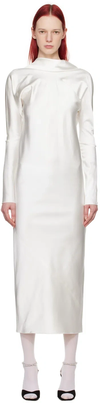 Sportmax White Abazia Maxi Dress In 1 White