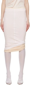 Sportmax White & Pink Fiordi Reversible Midi Skirt In 8 Antique Rose