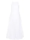 Sportmax Cactus Sleeveless Round Neckline A-line Midi Dress In White