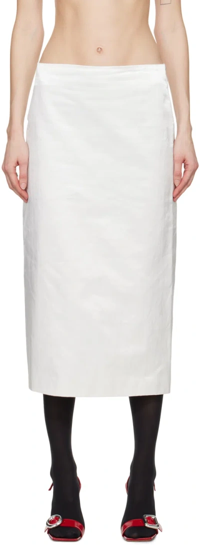 SPORTMAX WHITE CELLULA MAXI SKIRT