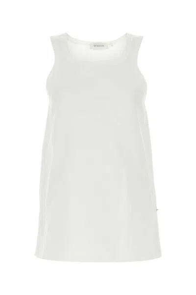 SPORTMAX WHITE COTTON BLEND SUPREME TANK TOP