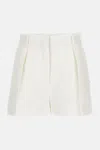 Sportmax Tailored Pleated Shorts Belt Loops In White