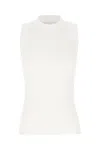 Sportmax Crew-neck Cotton Top Jewel Detail In Bianco