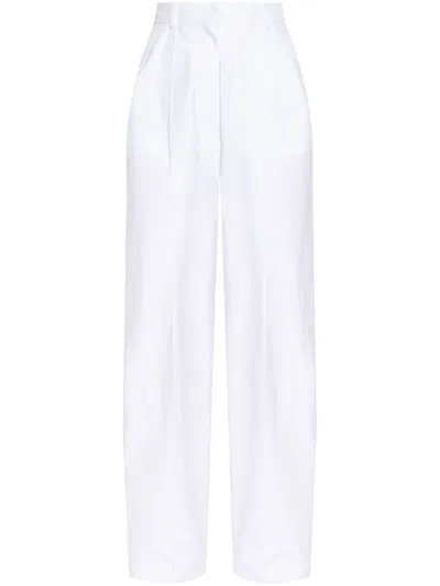 SPORTMAX WOMEN WHITE COTTON TROUSERS, 30 LUXURY PANTS FOR WOMEN DARVEYS