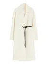 Sportmax Asymmetrical Wrap-style Long Coat In Soft Double Wool In White