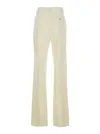 Sportmax Cream Flared Pants With Pinstripe Motif In Viscose Blend Woman In White