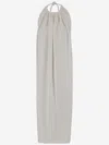 Sportmax Sleeveless Long Viscose Dress With Gathered Neckline And Open Back