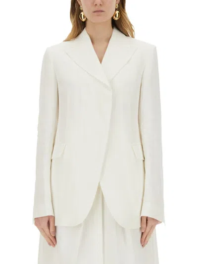 Sportmax White Notched Lapel Blazer