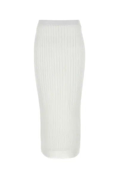Sportmax White Organza Album1234 Skirt In Gray