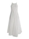 Sportmax Cactus Sleeveless Round Neckline A-line Midi Dress In White
