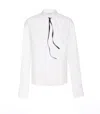 Sportmax Tie Detail Collar Top With Chest Pocket In White