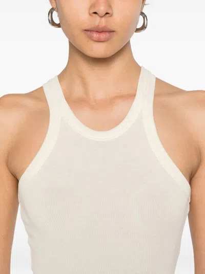 Sportmax White Ribbed Tank Top