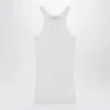 Sportmax Ribbed Crew Neck Racerback Sleeveless Top In White