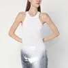 Sportmax Ribbed Crew Neck Racerback Sleeveless Top In Blue