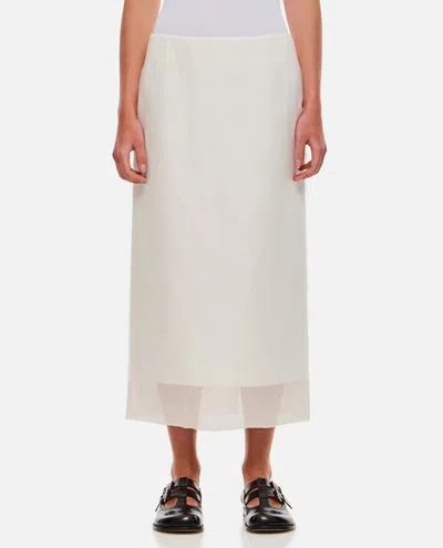 SPORTMAX WHITE MIDI DOUBLE LAYER SKIRT