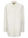 Sportmax White Short Coat With Shirt Styling And Oversized Fit In White