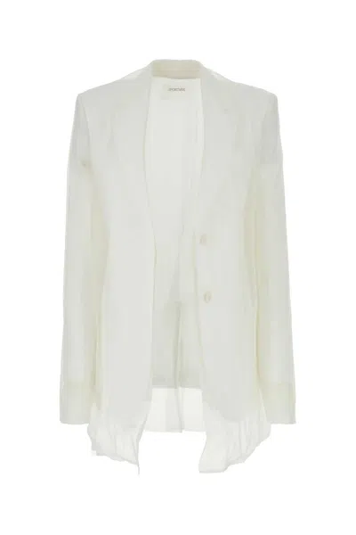 SPORTMAX WHITE SILK ACACIA1234 BLAZER