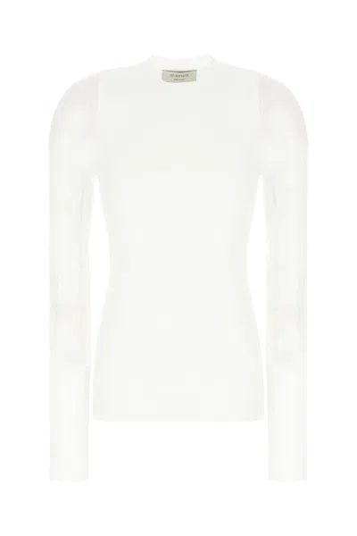 Sportmax White Stretch Nylon Top In Bianco Ottico