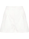 Sportmax Unico High-rise Twill Shorts In White